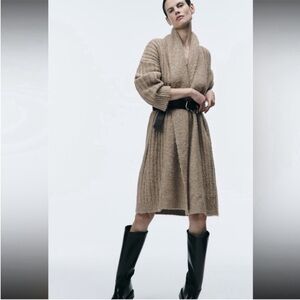 Zara chunky knit cardigan coat,  premium quality